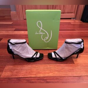 Sam Edelman Glossy Black Strappy Heels